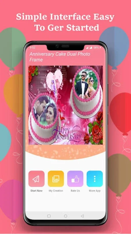 Anniversary Cake Photo Frame for Android - Enhance Your Photos