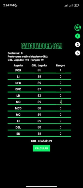 Calculadora FM Grl V2 for Android - Optimize Team Ratings