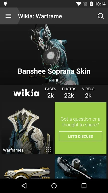 FANDOM for: Warframe - Android App for Warframe Fans