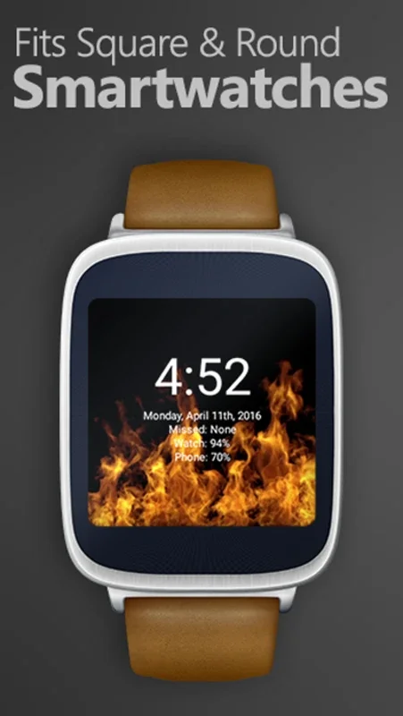 Animated Flames Watch Face for Android - Dynamic Display