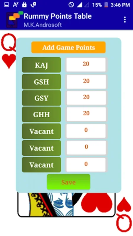 Rummy Points Table for Android - No Downloading Needed! (Android)