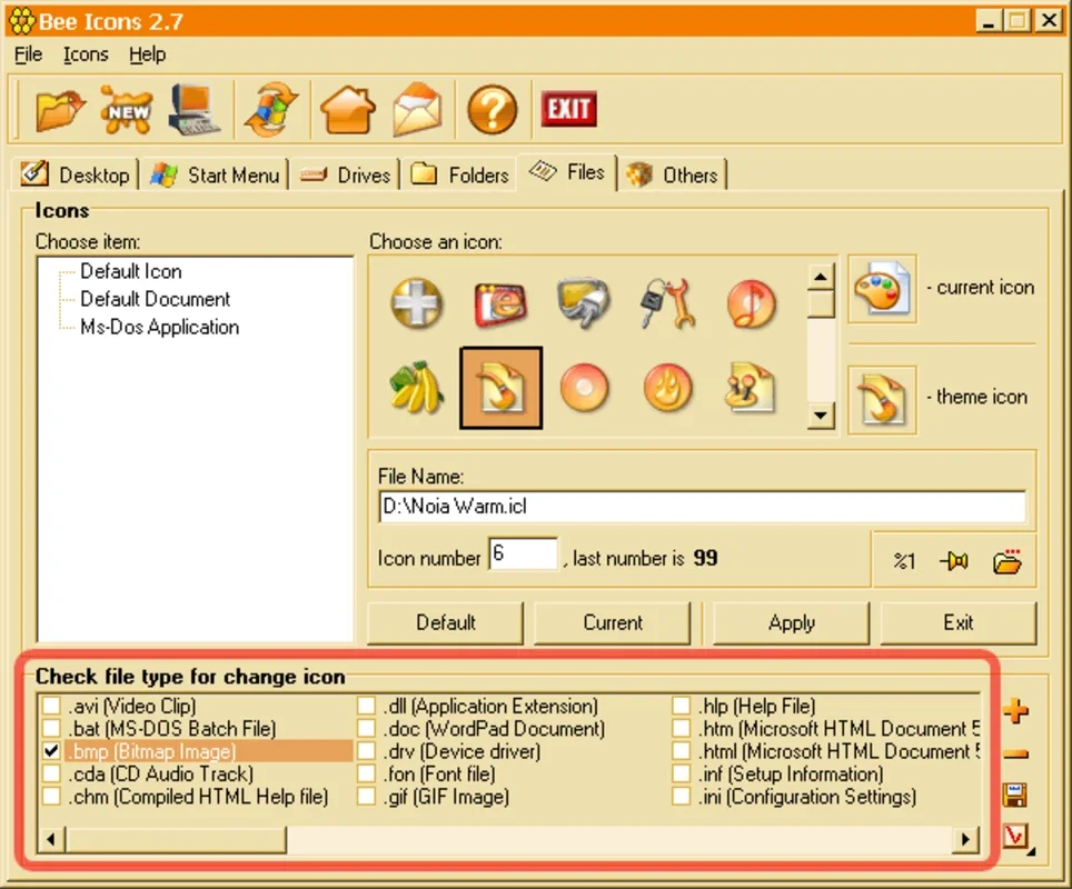 Bee Icons for Windows - Manage and Replace Icons Easily
