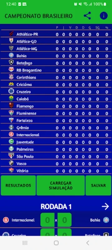 Simule o Brasileirão for Android - Predict Championship Outcomes