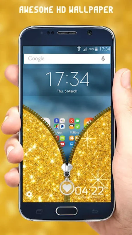 Glitter Zipper Lock Screen for Android - Secure Your Phone