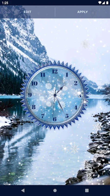 Winter Snow Clock Wallpaper for Android - Elegant Winter Display