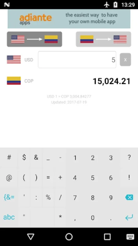 Dollar to Colombian Peso for Android - Quick Conversion Tool