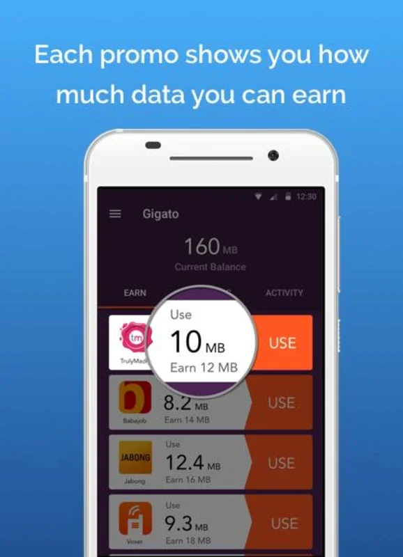 Gigato for Android: Free Data Solution