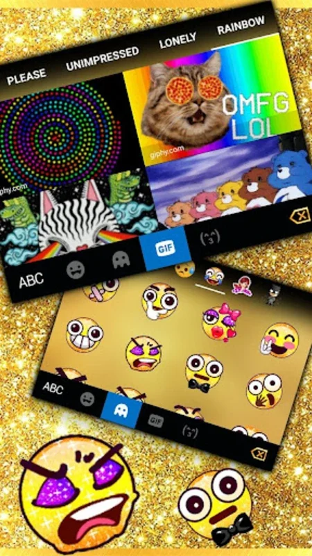 Glitter Golden Bow Theme for Android - Customizable & Smart