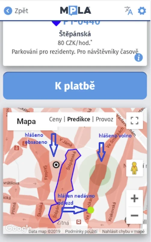 Parkování Praha for Android - Simplify Parking