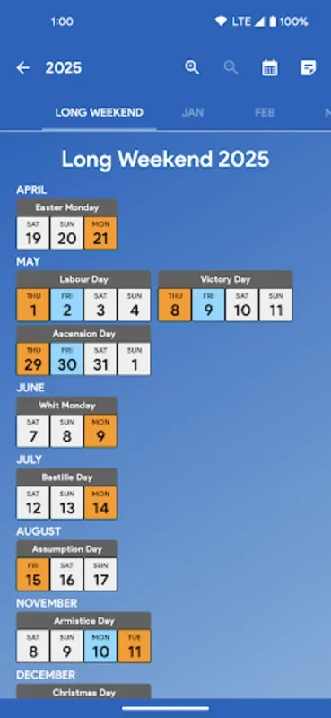 France Calendar for Android - Sync with Google Calendar