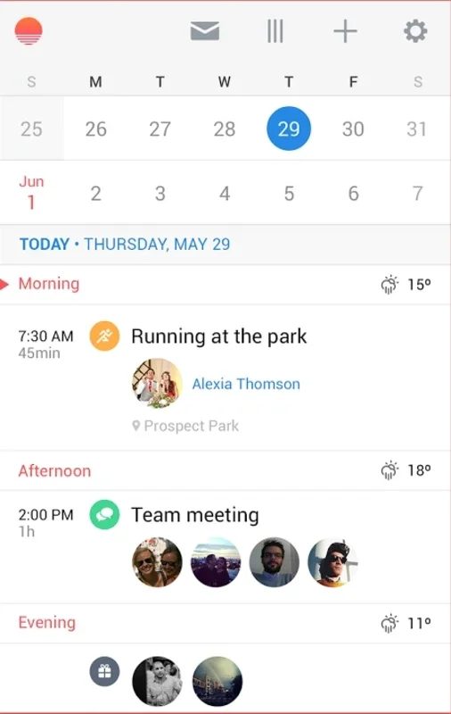 Sunrise Calendar for Android - Personalized Calendar App