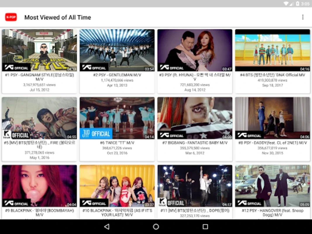 K-POP Tube - Popular & Recent for Android: Explore K-POP World