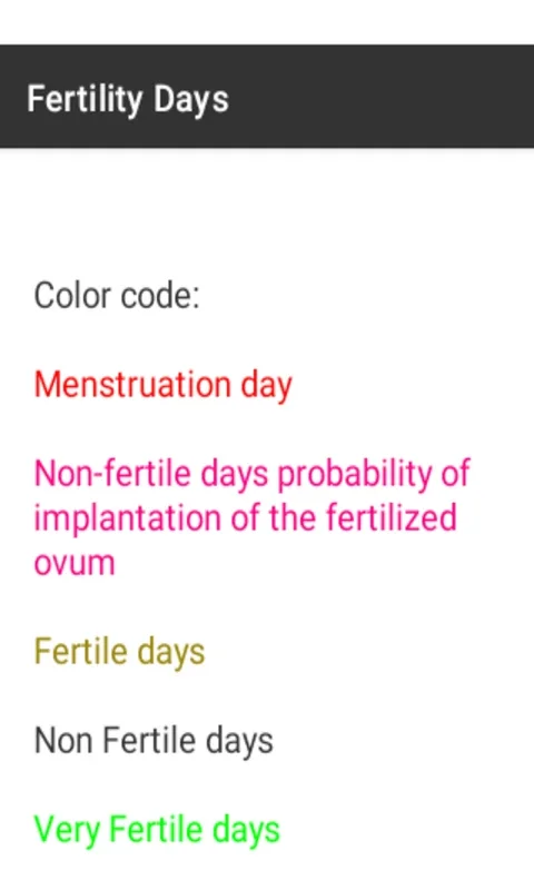 Fertility Days for Android - Determine Your Fertile Days