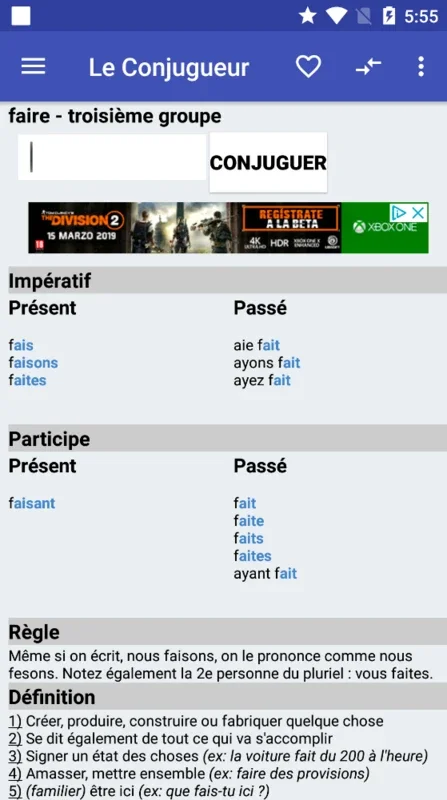 Le Conjugueur for Android - Master French Verb Conjugation
