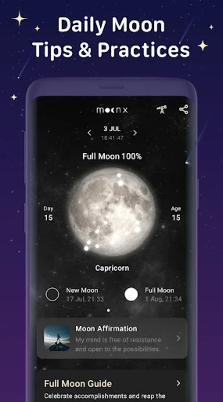 Moon Phase Calendar - MoonX for Android: Track Lunar Cycles