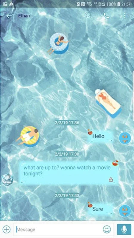 Leisurely sea skin for Next SMS on Android - No Download Needed