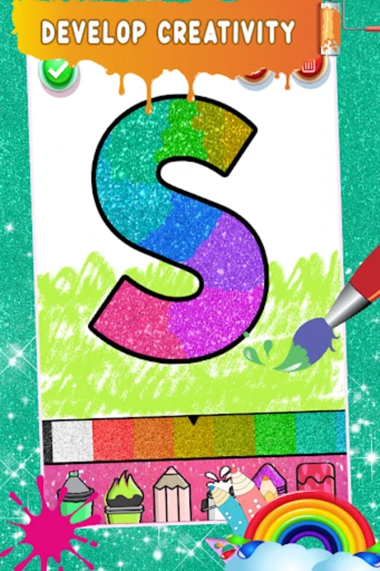 Glitter Number & ABC Coloring for Android - Fun and Educational Coloring for Kids