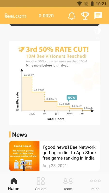 Bee Network for Android - Revolutionize Crypto Mining