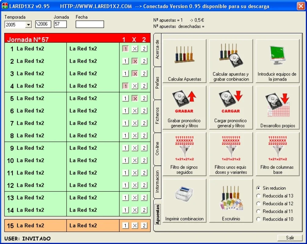 La Red 1x2 for Windows - Ideal for Quiniela Players