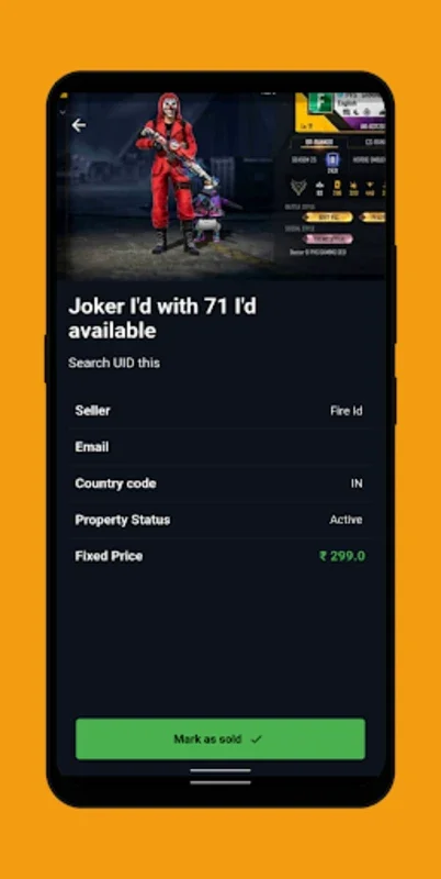 FF ID Selling & Buying App for Android - Secure Gaming Account Trading