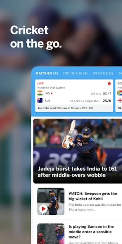 ESPNcricinfo for Android - Your Cricket Companion