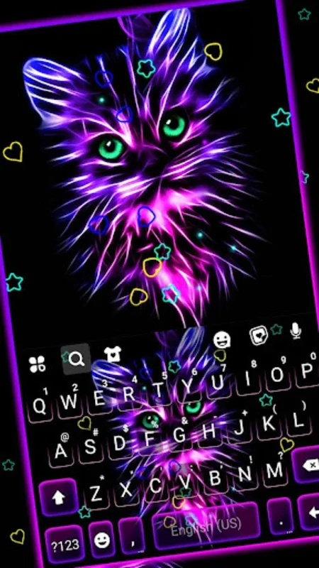 Purple Neon Cat Keyboard Theme for Android: Enhance Typing