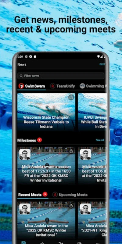 Swimmetry for Android - Track and Compete