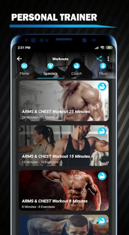 Arm Workout & Chest Workout for Android - Build Muscles