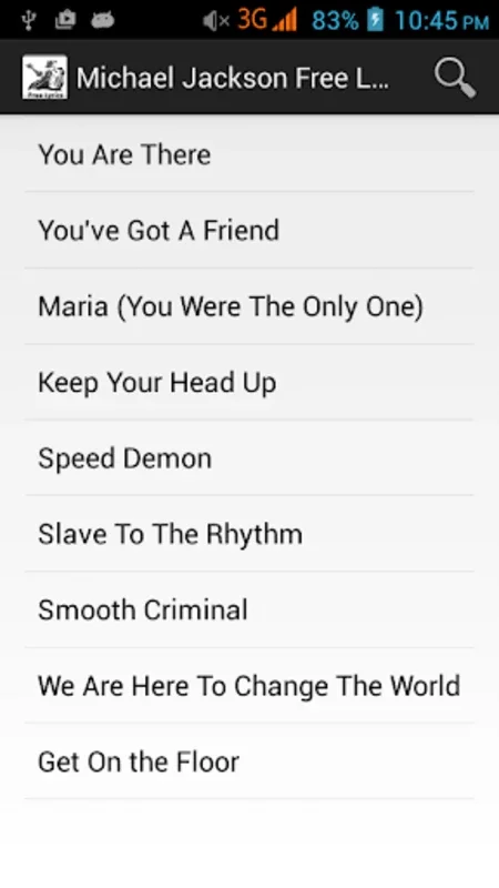 Michael Jackson Free Lyrics Offline for Android - Enjoy Offline Access