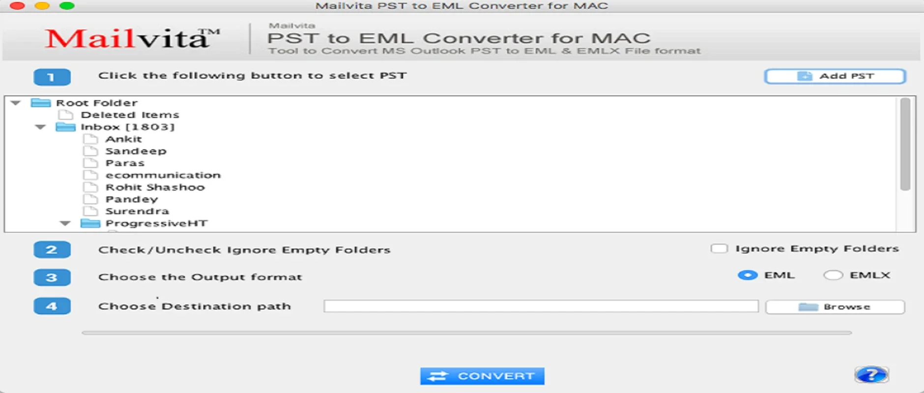 Mailvita PST to EML Converter For Mac Software for Mac - No Download Required