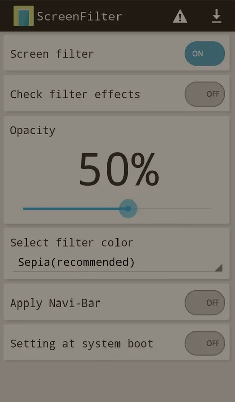 ScreenFilter for Android - Reduce Eye Strain