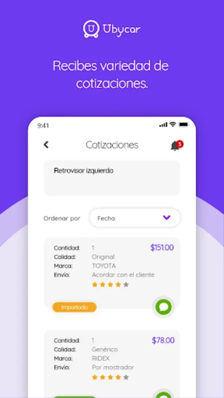 Ubycar: Repuestos de Vehículos for Android - Streamlined Vehicle Part Sourcing