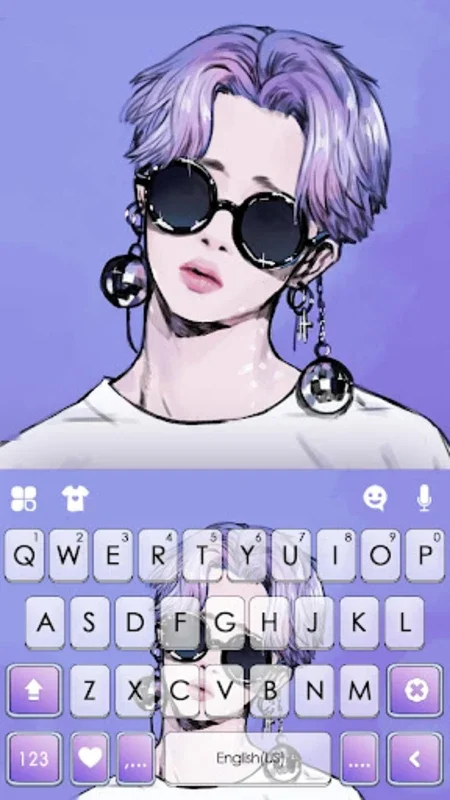 Purple Kpop Star Theme for Android - Customizable Keyboard