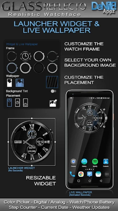 Glass Reflecto HD Watch Face for Android: Customizable Visual Experience