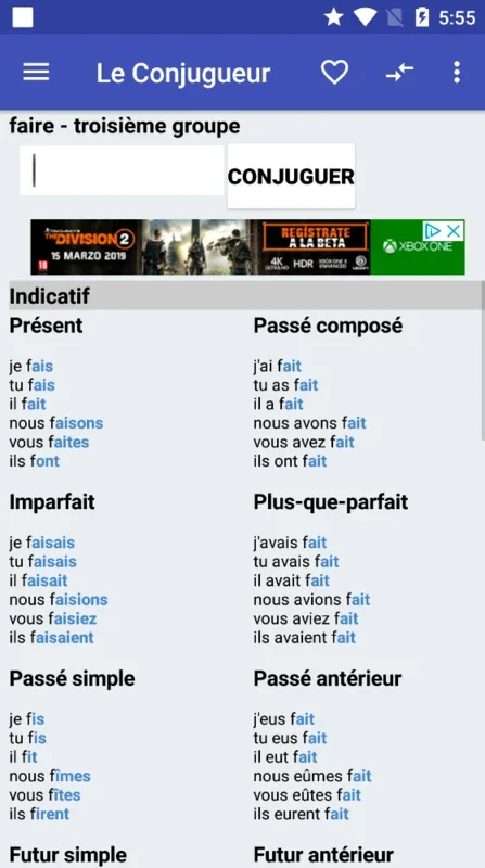 Le Conjugueur for Android - Master French Verb Conjugation