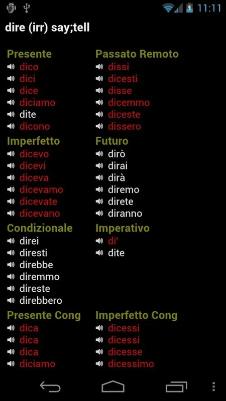 Italian Verbs for Android - Seamless Verb Conjugation