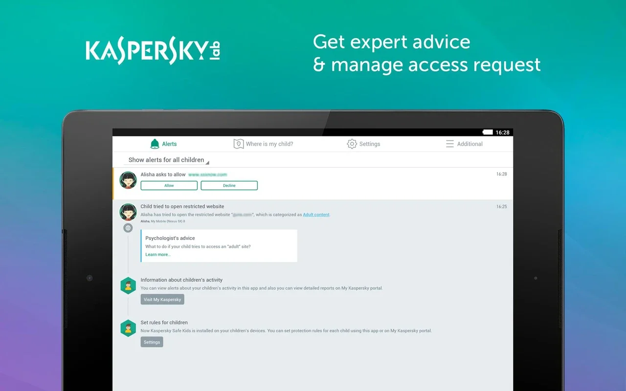 Parental Control & Kids GPS: Kaspersky SafeKids for Android