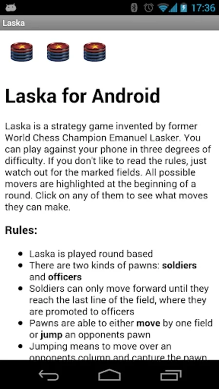 Laska Online (light) for Android - A Strategic Checkers Game