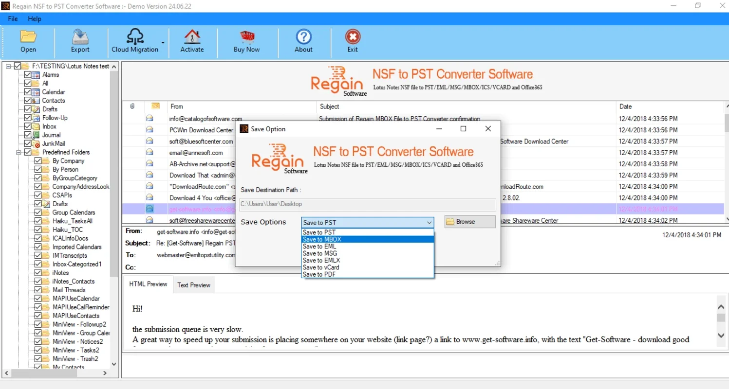 Regain NSF to PST Converter for Windows - Efficient Migration Tool