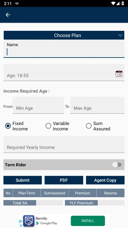 LEADER for Android: Comprehensive Insurance Calculation