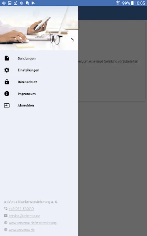 uniVersa RechnungsApp for Android: Streamlined Document Submission