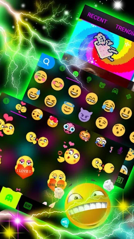 Thunder Neon Lights Keyboard T for Android - Stylish Typing