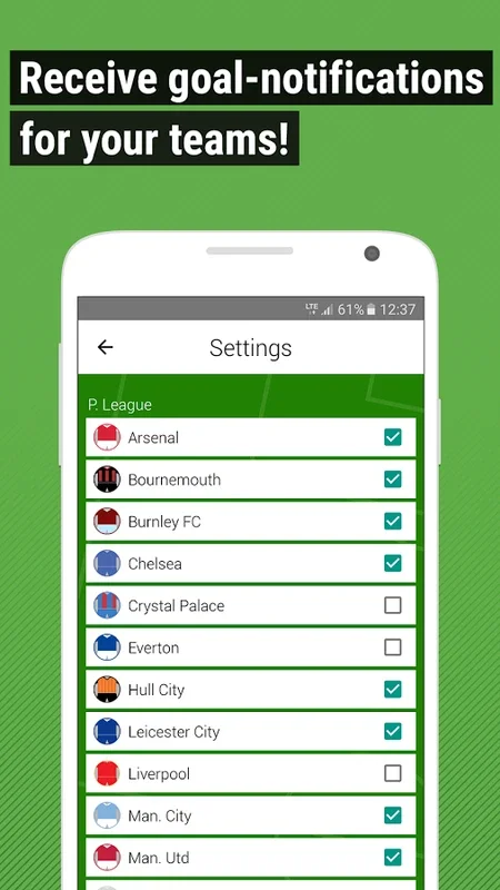 TorAlarm for Android: Soccer Calendar & Live Scores