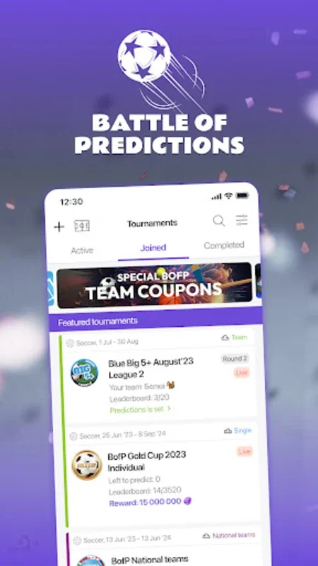 Battle of Predictions for Android - Immerse in Sports Gaming