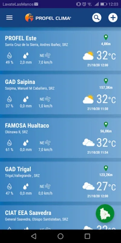 Profel Clima for Android - Real-Time Weather Updates