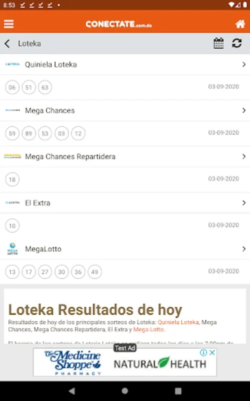 Conectate Loterías for Android - Real-Time Lottery Results