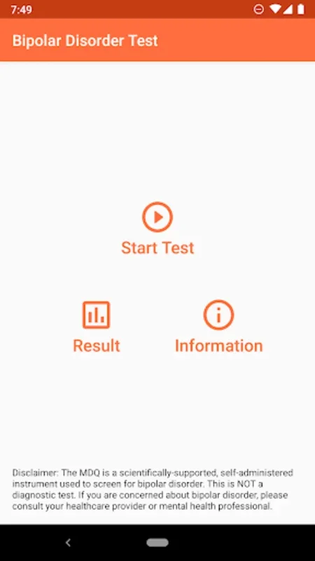 Bipolar Test for Android - Screen for Bipolar Symptoms