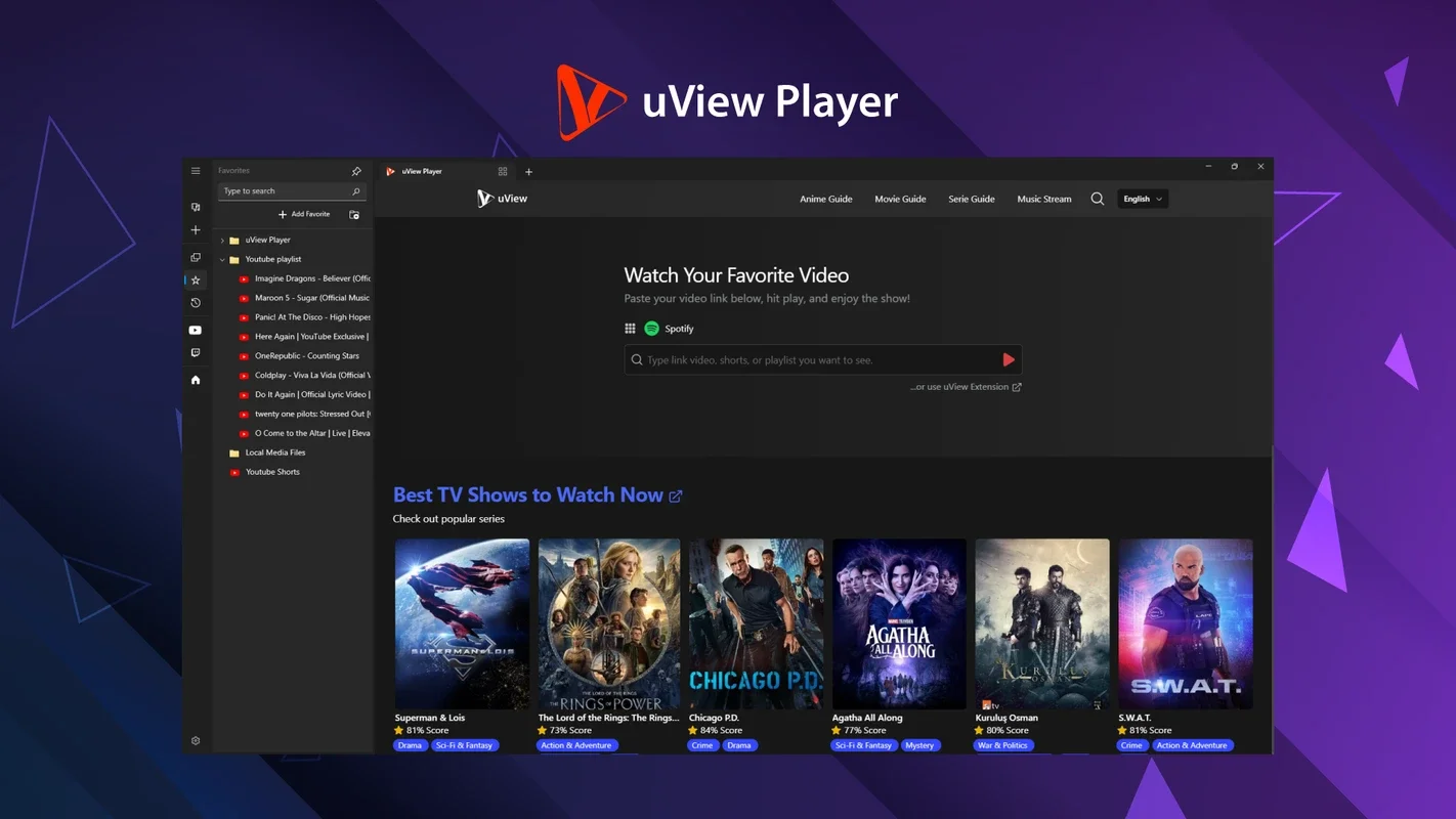 uView Player for Windows - A Free Floating Media Player