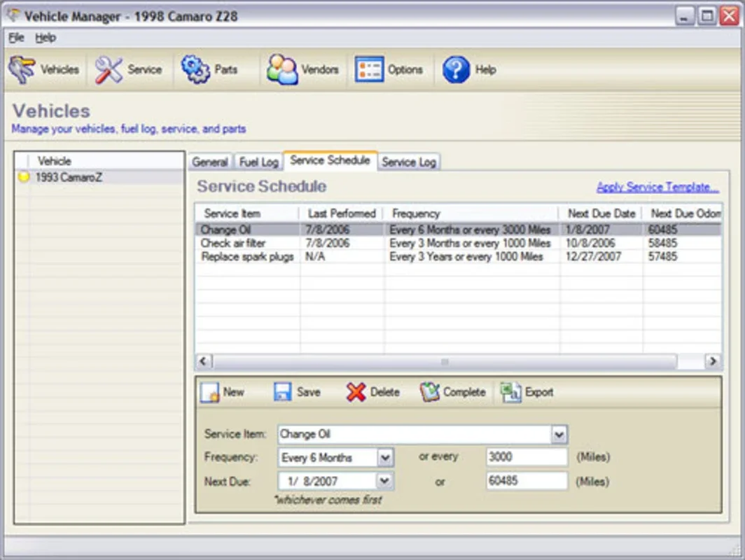 Vehicle Manager 2006 Fleet Edition for Windows: Streamline Fleet Management