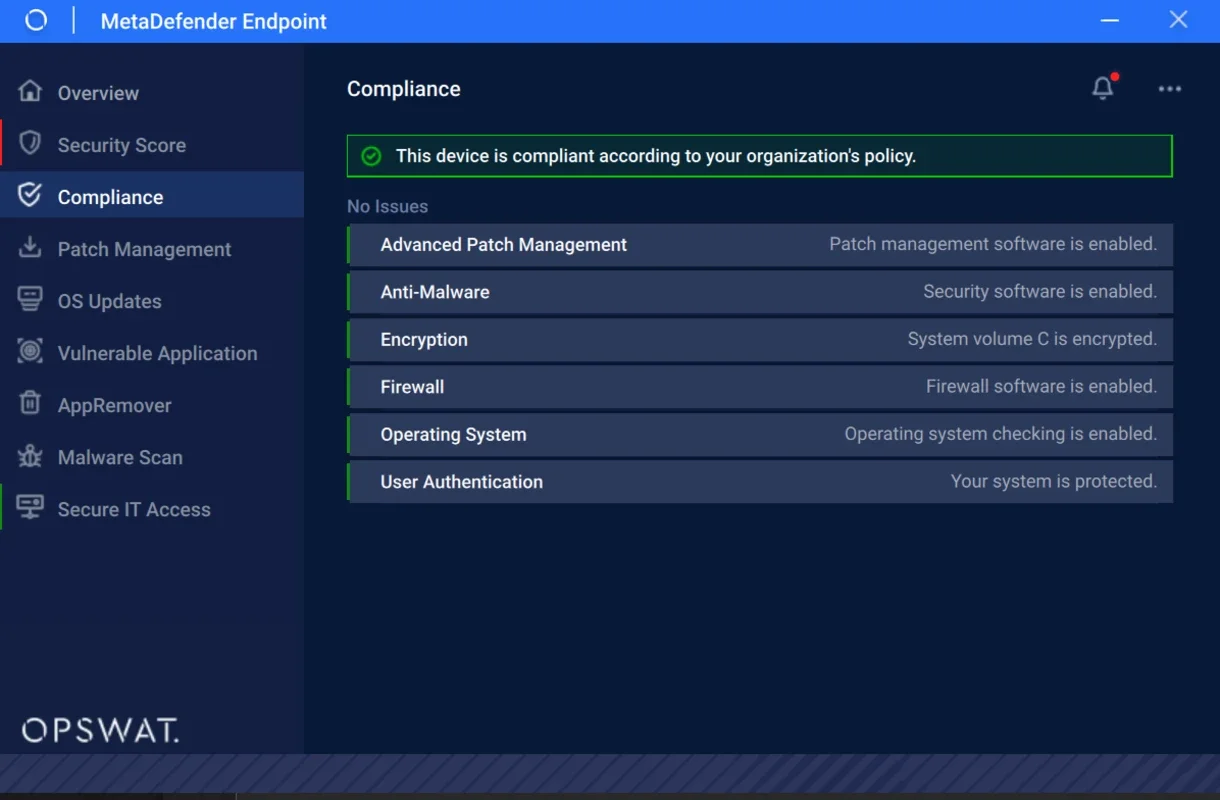 OPSWAT Security Score for Windows - Robust Cyber Defense